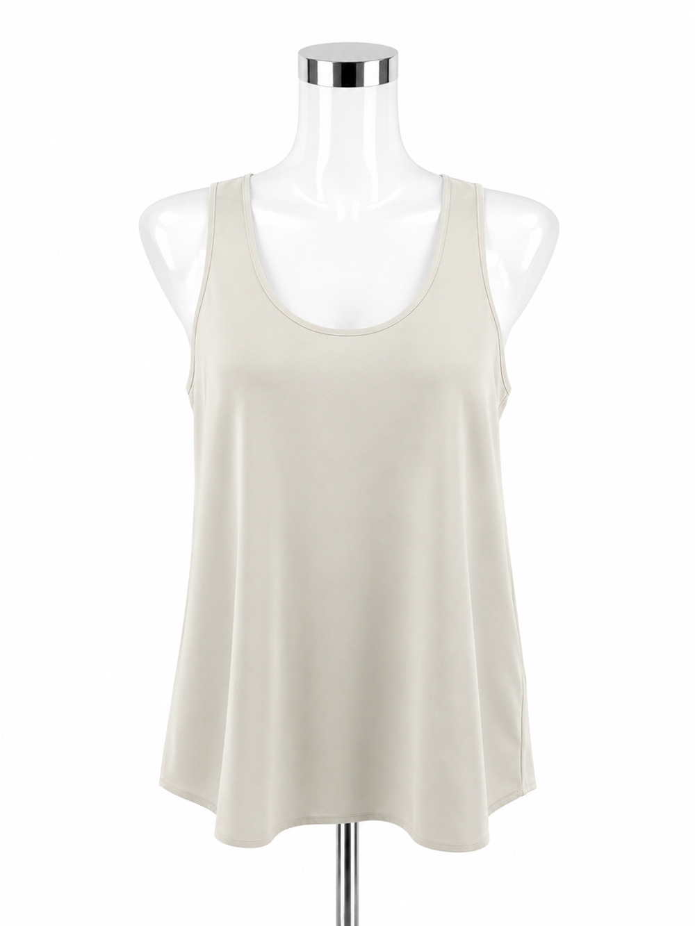 Abound Racerback High-Low Tunic Tank Top Cream Size Small